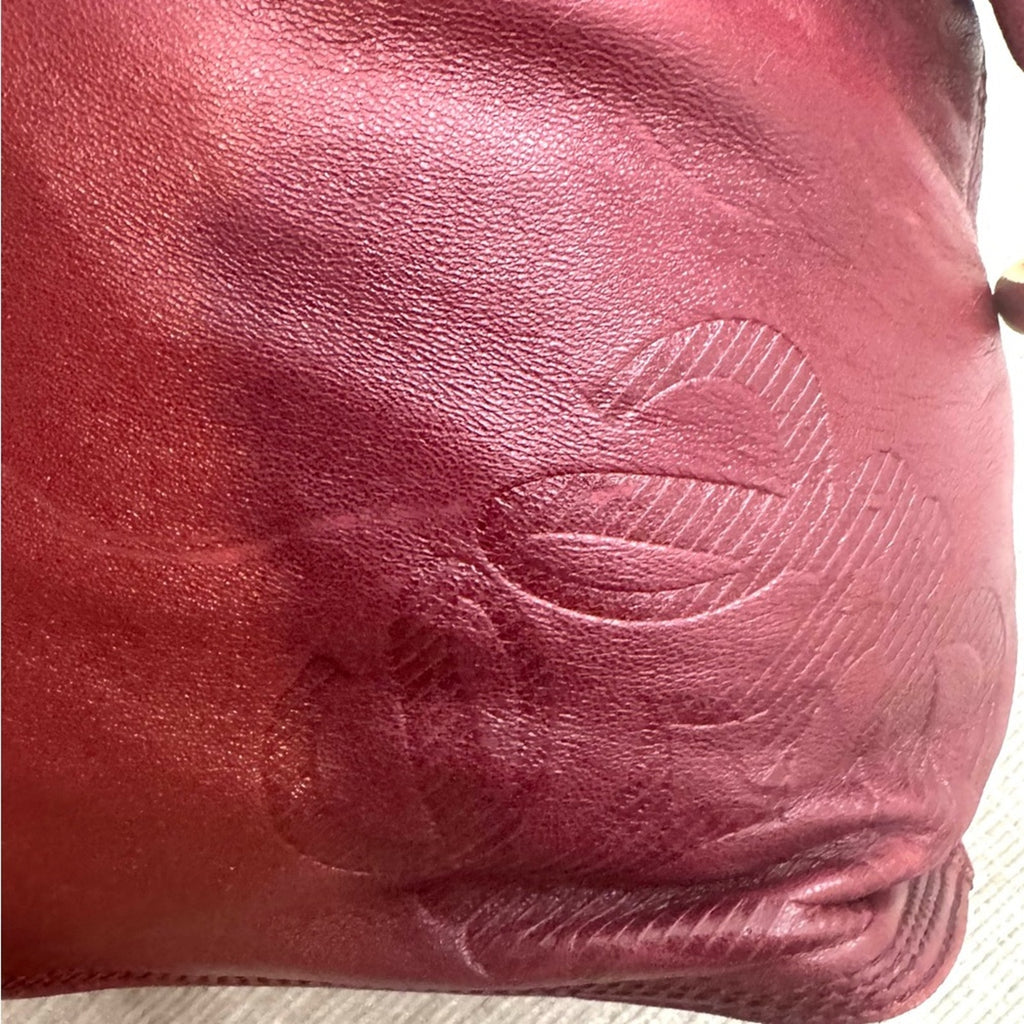 Loewe leather long strap buttery soft w/anagram and gold side gorgeous accents