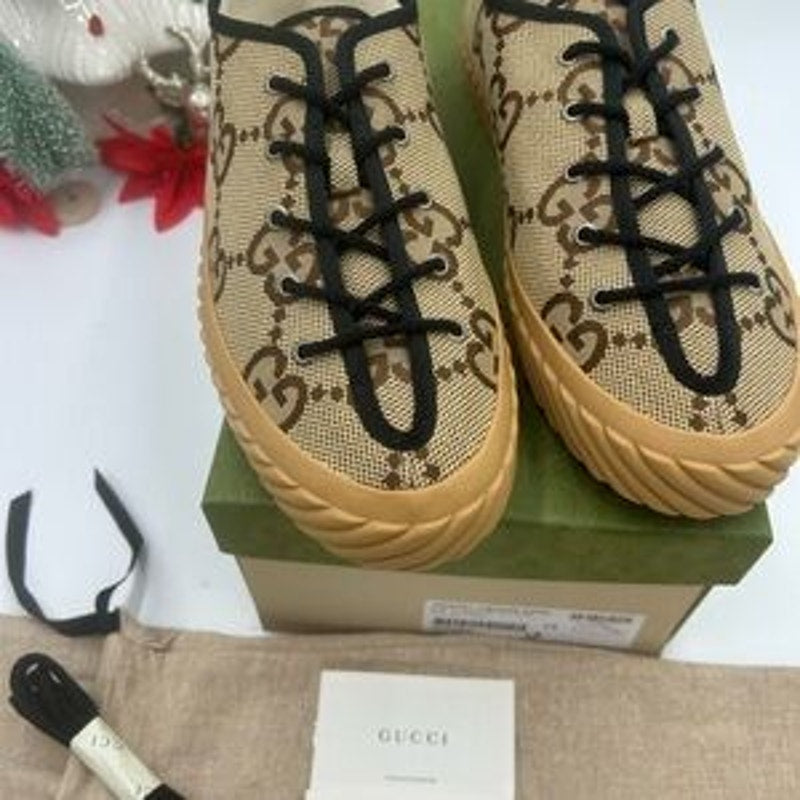 Gucci Beige and Brown low top sneakers size 13 made in Spain