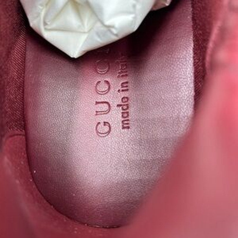 Men's Gucci re-Web sneakers in white leather with red accents size 12.5 Italy