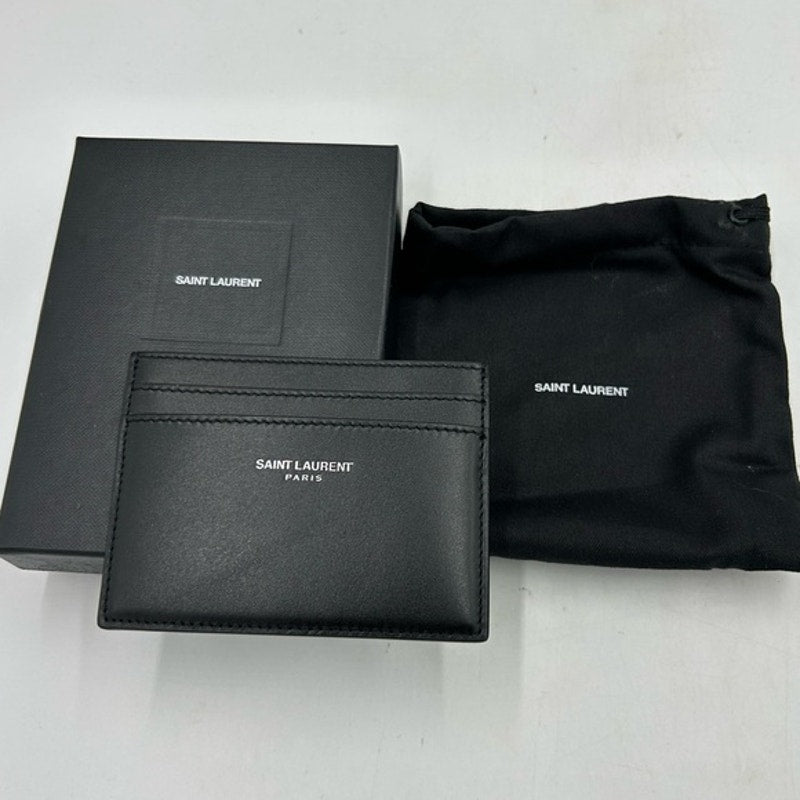 Saint Laurent Paris, credit card case in smooth black leather made in Italy