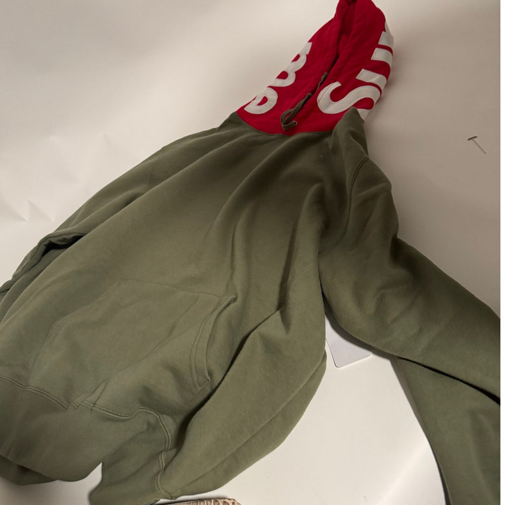 Supreme NWT Men's Light Olive 2021 Contrast Hooded Sweatshirt Size L