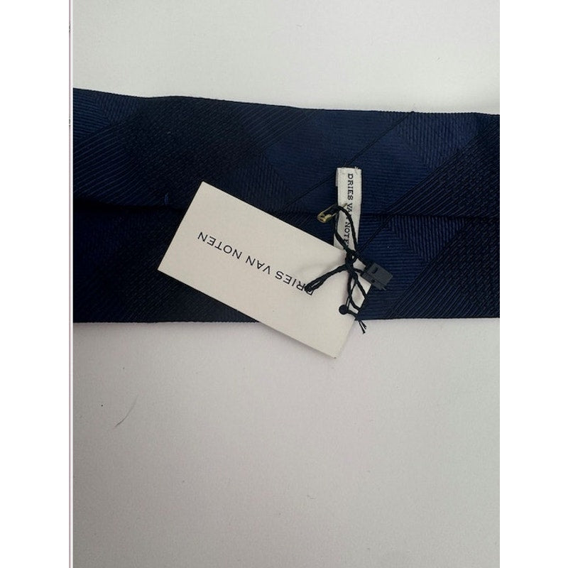 Dries Van Noten NWT Silk Tie Black & Blue Designer Luxury Neck Tie