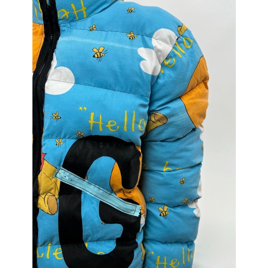 Unisex Adults Die.Go Studios Blue "Winnie The Pooh" Puffer Jacket One Size