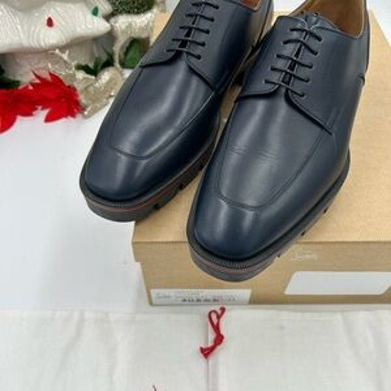 Men's Christian Louboutin DAVISOL navy Oxford, Derby shoe size 43 made in Italy