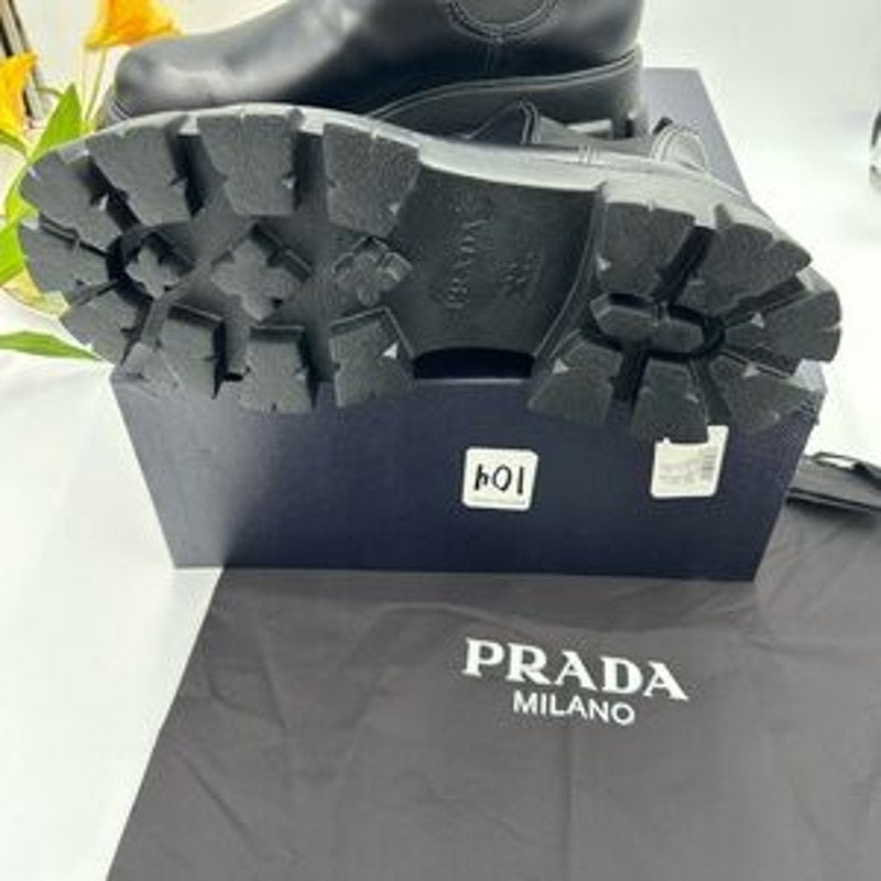 Men's Prada MONOLITH leather Chelsea boots size 11 made in Italy