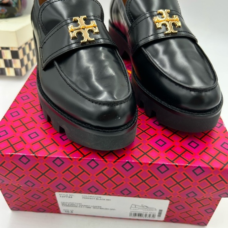 Women's Tory Burch Everly chunky leather loafers size 10.5 US