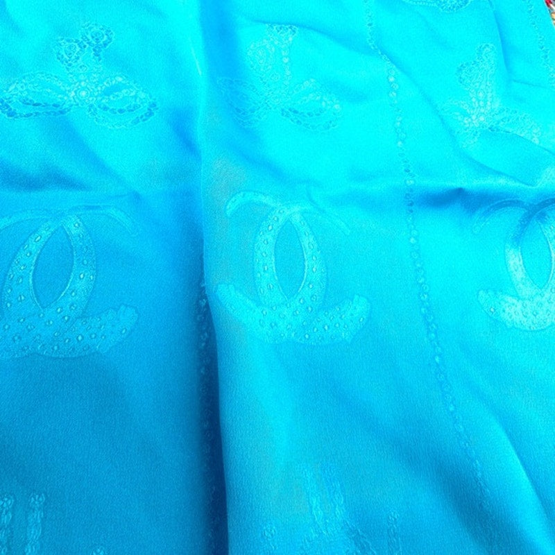 Cartier Scarf, Blue w/ Jewel motif and buckle detail