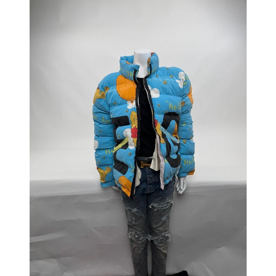 Unisex Adults Die.Go Studios Blue "Winnie The Pooh" Puffer Jacket One Size