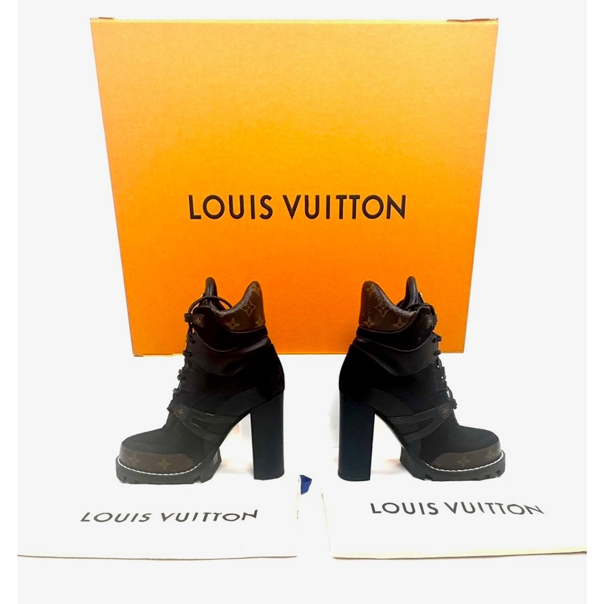 Louis Vuitton Laureate Black Platform High Heel Ankle Boots EU 40 US 9.5