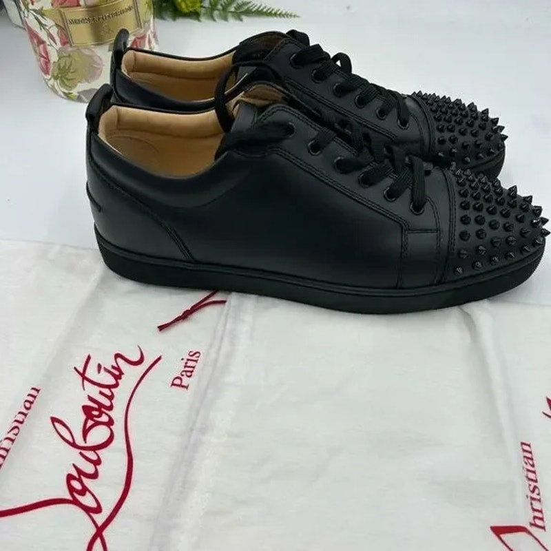 Men's Christian Louboutin, Louis Jr spiked sneakers size 47 made in Italy