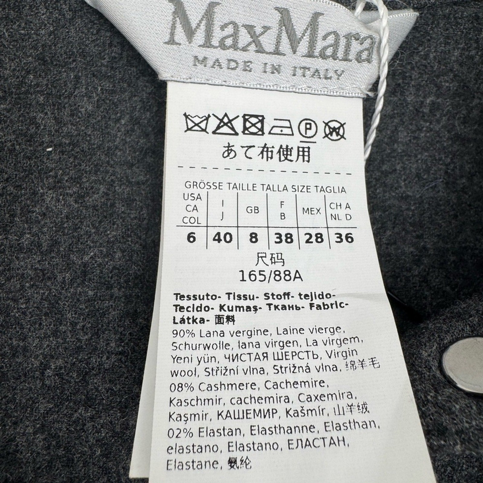 MaxMara Charcoal Wool Blend Fabric