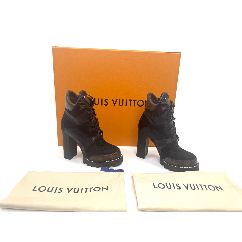 Louis Vuitton Laureate Black Platform High Heel Ankle Boots EU 40 US 9.5