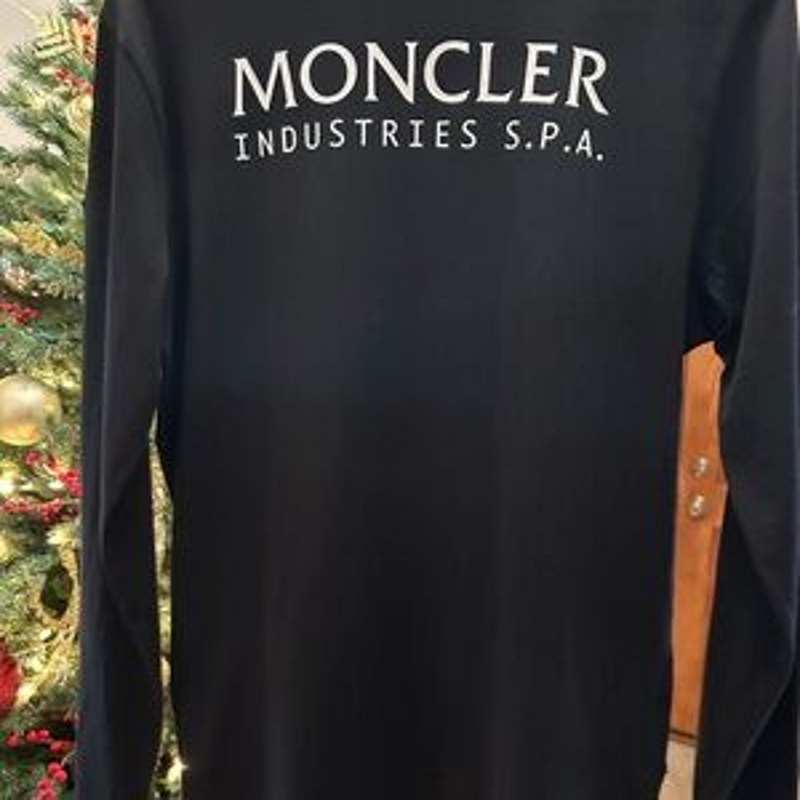 Moncler men's long sleeve cotton T-shirt, size small NWT