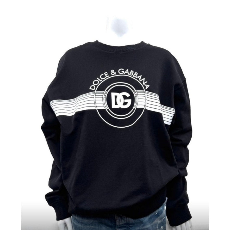Men's Dolce & Gabbana IT 38/ Fits Like A Large Black "DG" Logo Print Sweatshirt