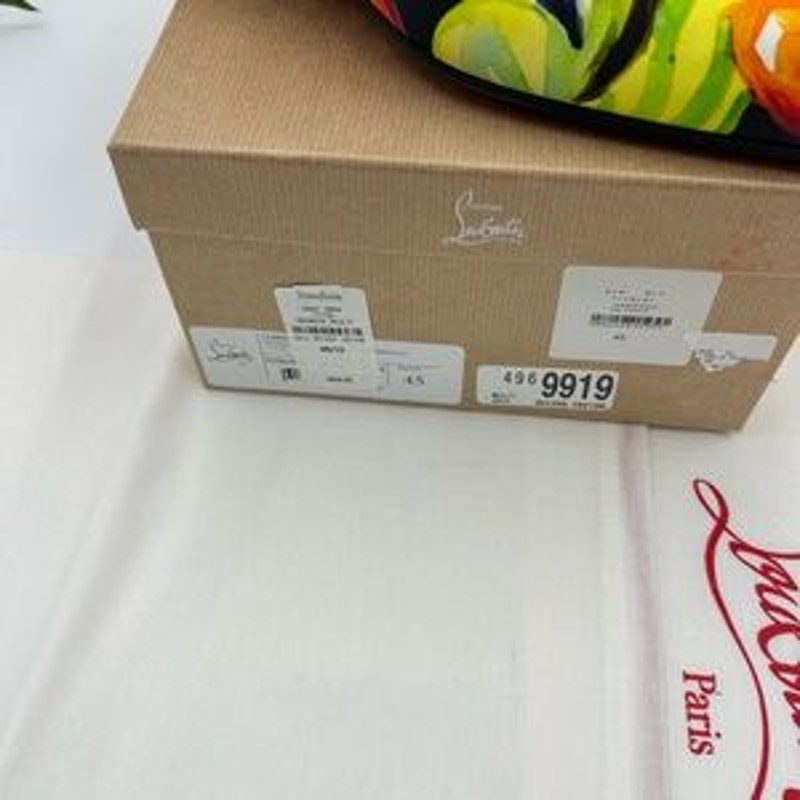 Men's Christian Louboutin, dandy, chick floral satin loafers size 45 made Italy