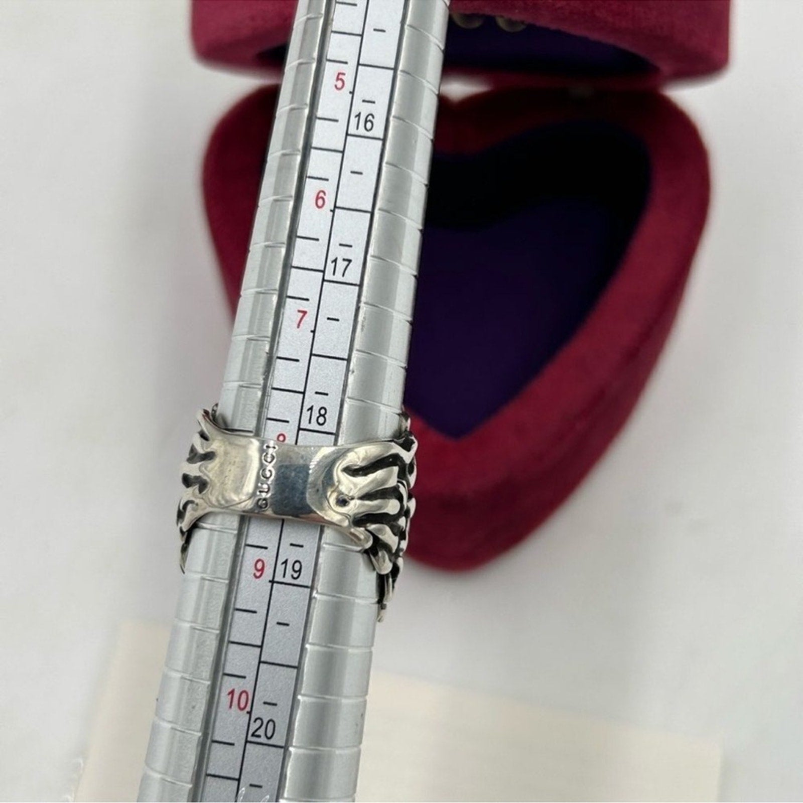 Women's Gucci Lionhead, motif sterling silver ring Size 8-8.5 Made in Italy