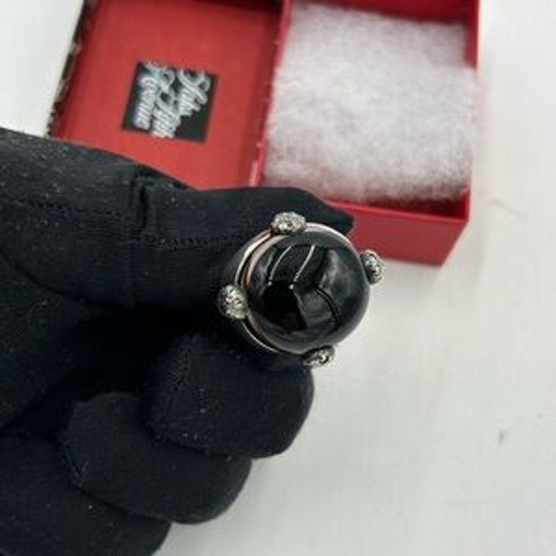 Pomellato 67 smoky quartz/marcasite Sterling silver Griffes ring size 6 Italy