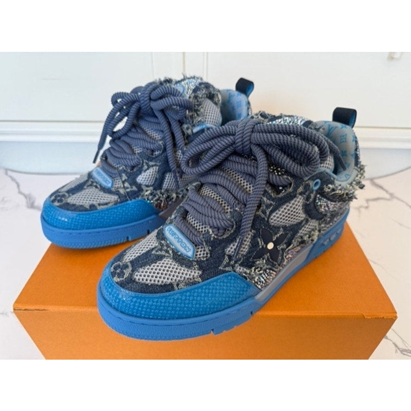 Louis Vuitton Blue Swarovski Monogram Skate Trainers – Men’s LV 8.5 / US 9.5