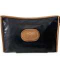 Loewe Black and Tan Leather Clutch