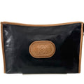 Loewe Black and Tan Leather Clutch