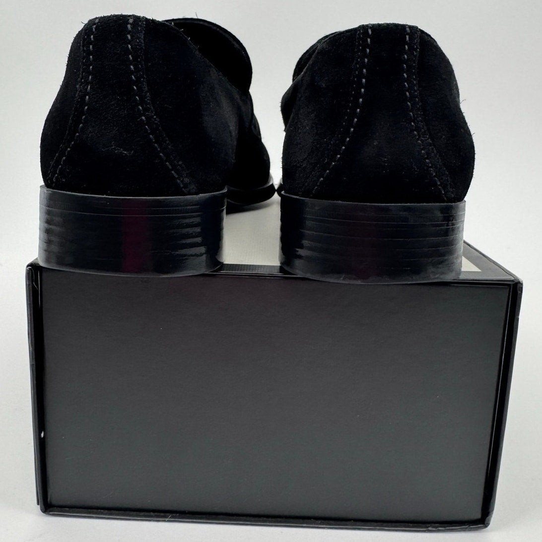 Gucci Unisex Tom Ford Black Suede Slip On Loafers Size M7.5 W9