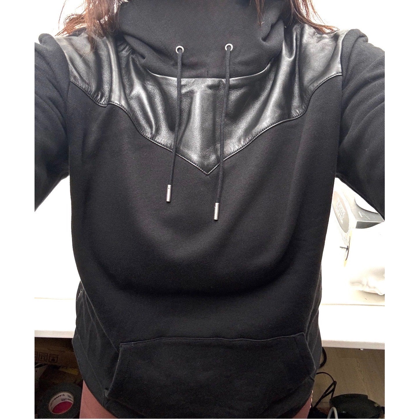 Saint Laurent Men's Black 396654 Pullover Hoodie Size L
