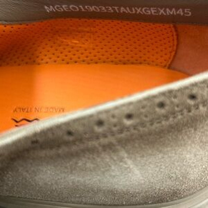 Men's Santoni, easy suede brogue wing tip, Oxford size 12 US made in Italy