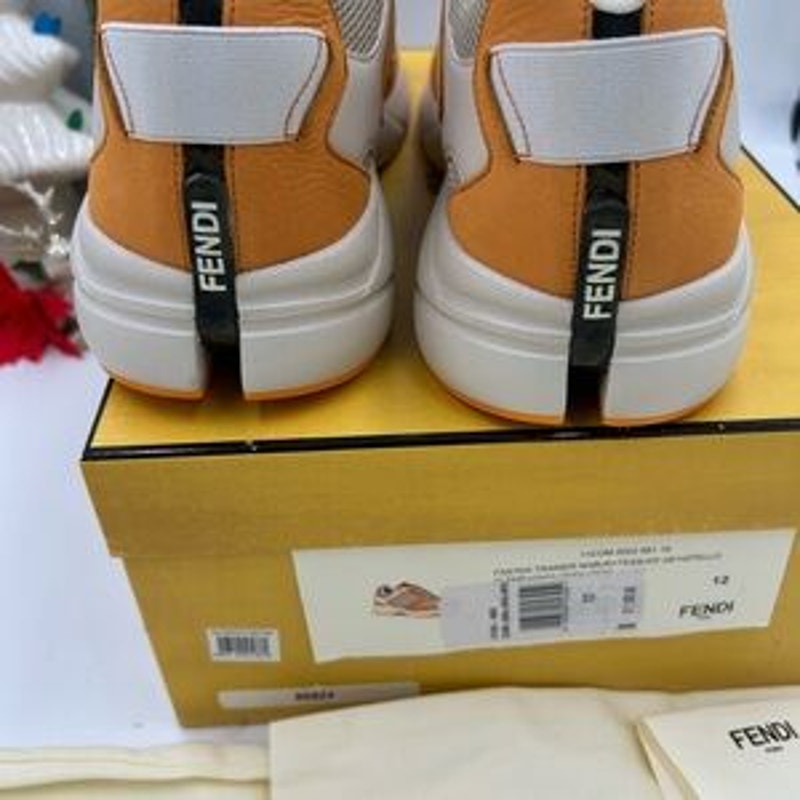 Fendi Men's FF logo textile runner sneakers size 12 made in Italy