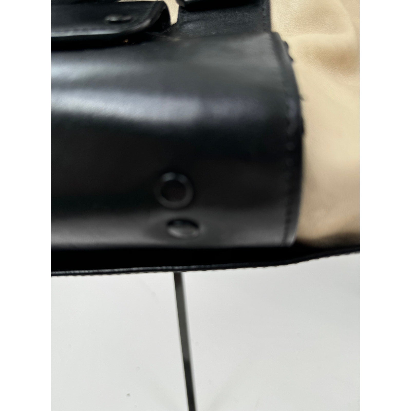 Chloe Black Cream Leather Colorblock Weekender Two Way Bag