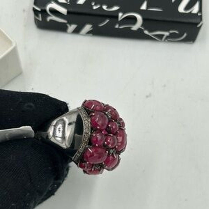 Bavna Sterling, silver and genuine Ruby, ring size 7