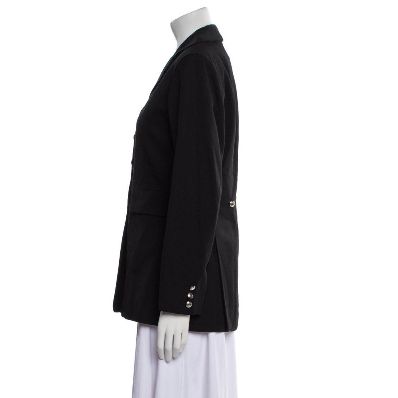 Hermes Women's Black 100% Wool Blazer Jacket Size FR 40 / US 8