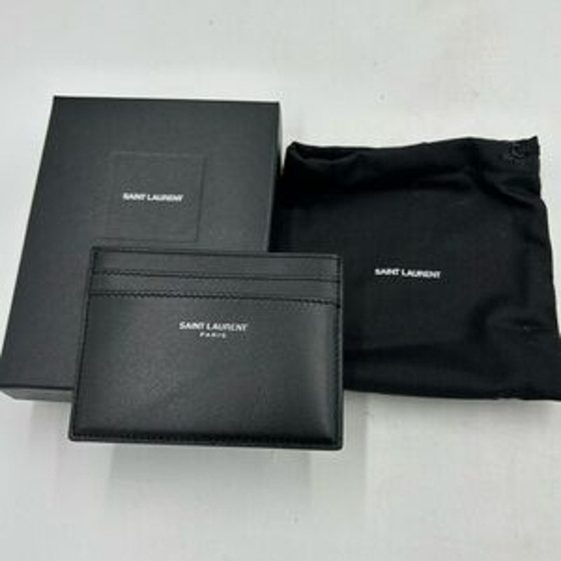 Saint Laurent Paris, credit card case in smooth black leather made in Italy