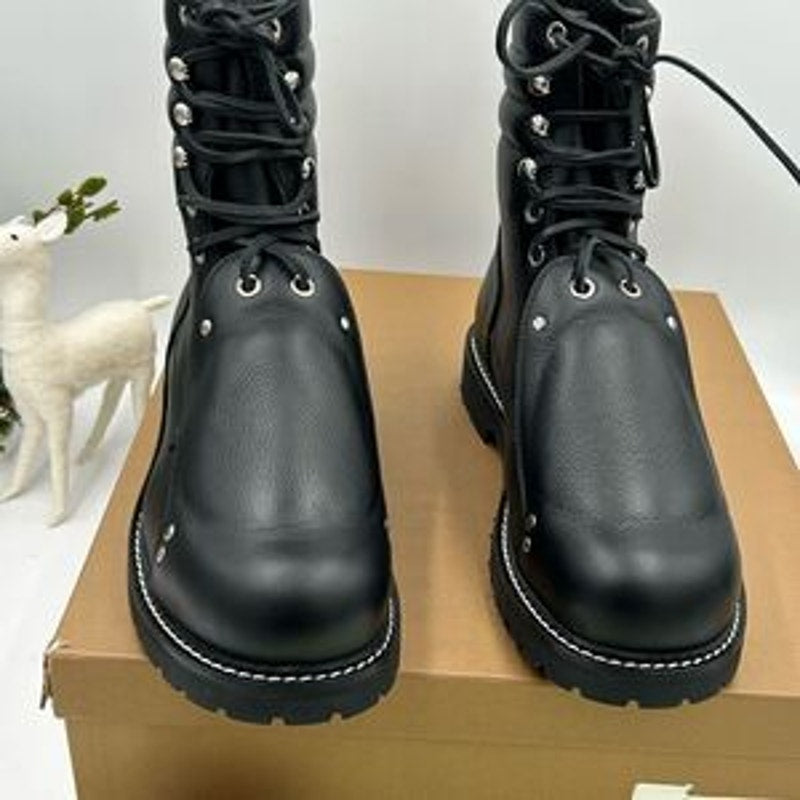 Men’s Burberry, leather lace guard ankle boots size 45 made in Italy