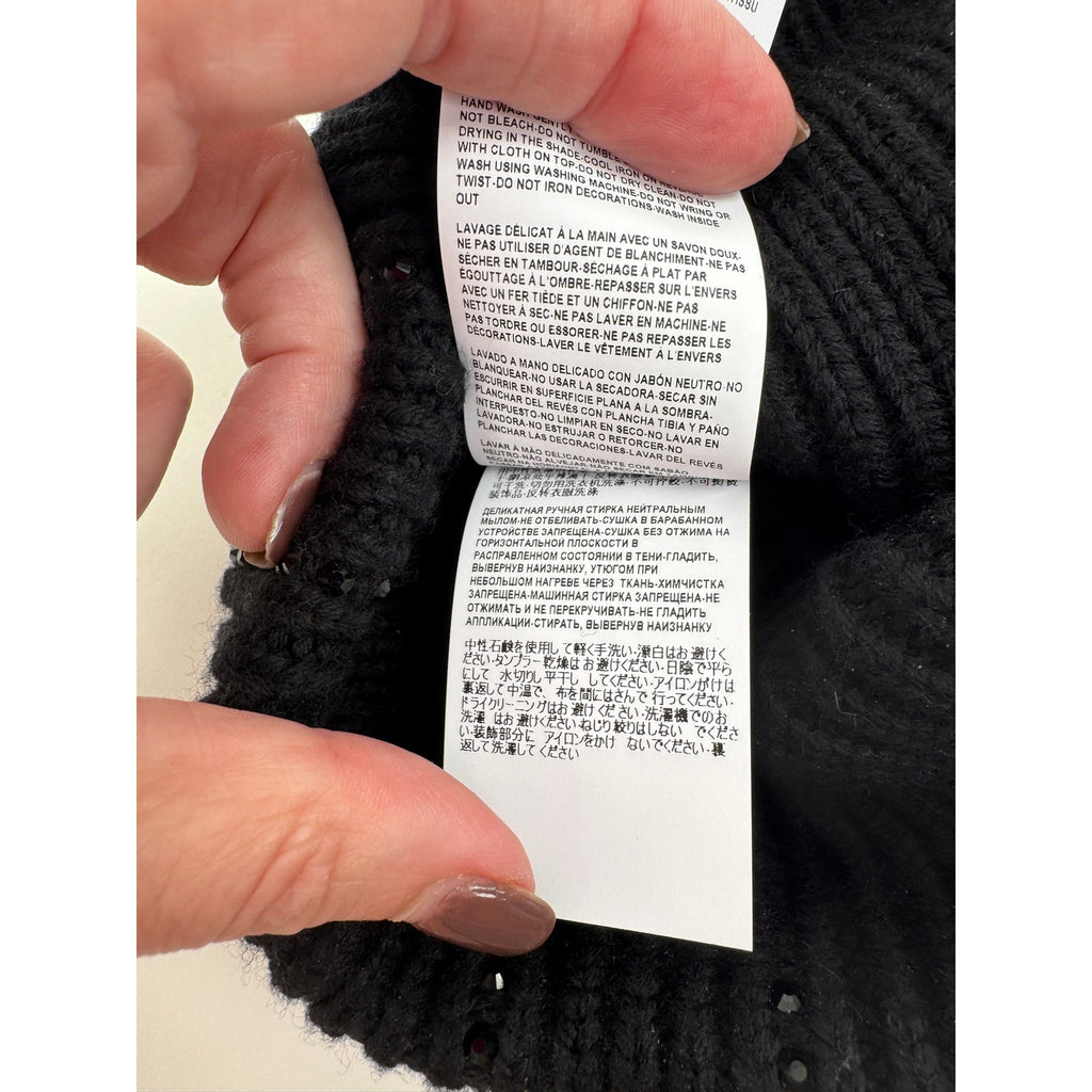 Men's Versace x Swarovski Crystal Black Knit Beanie – Retail $1,200