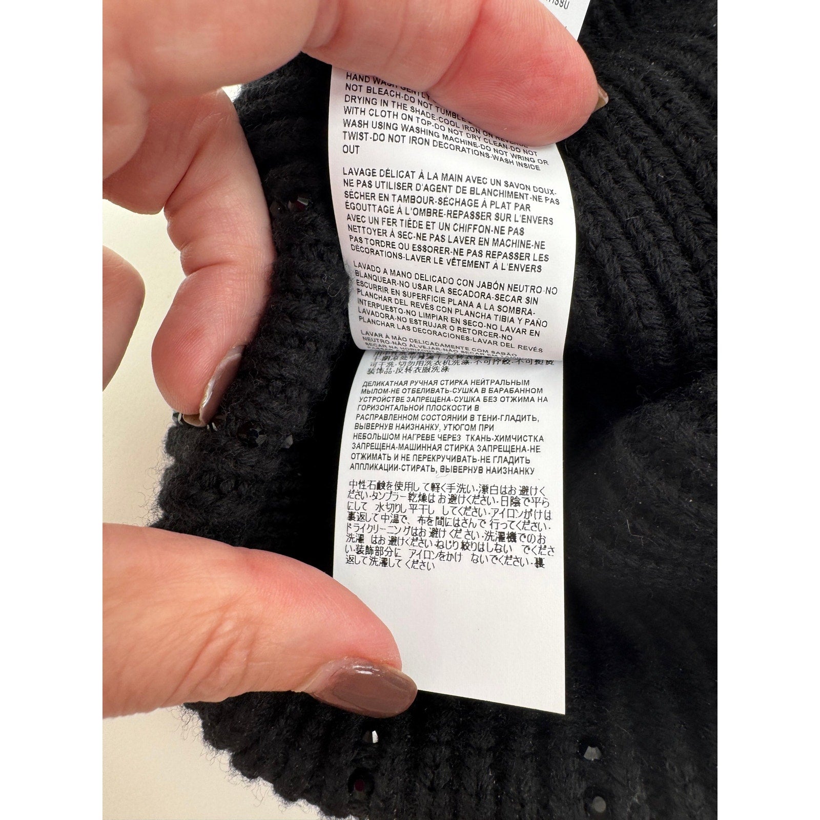 Men's Versace x Swarovski Crystal Black Knit Beanie – Retail $1,200