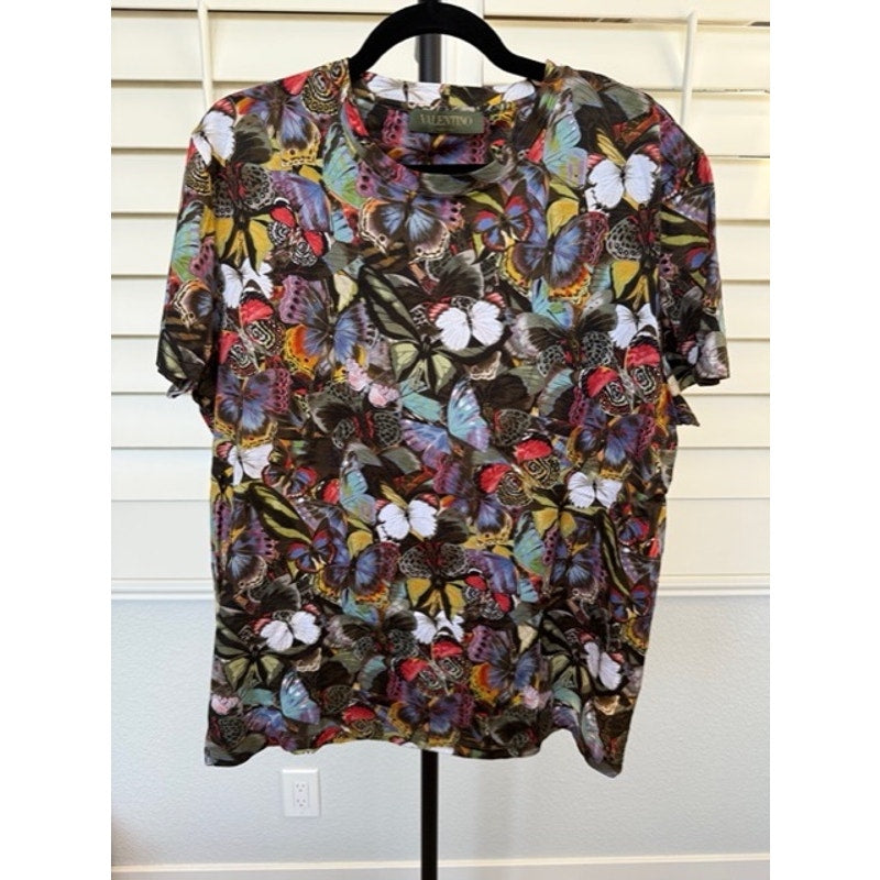Valentino Men’s Butterfly Cut & Sew T-Shirt Size Large – Made in Italy
