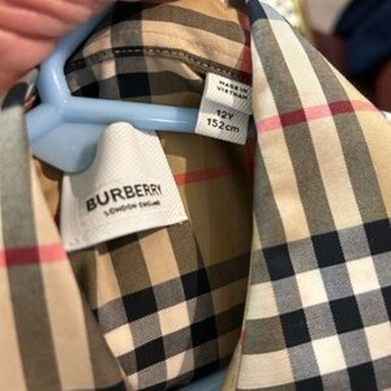Boys Burberry classic check long sleeve cotton twill shirt, 12 year-old – 152 cm