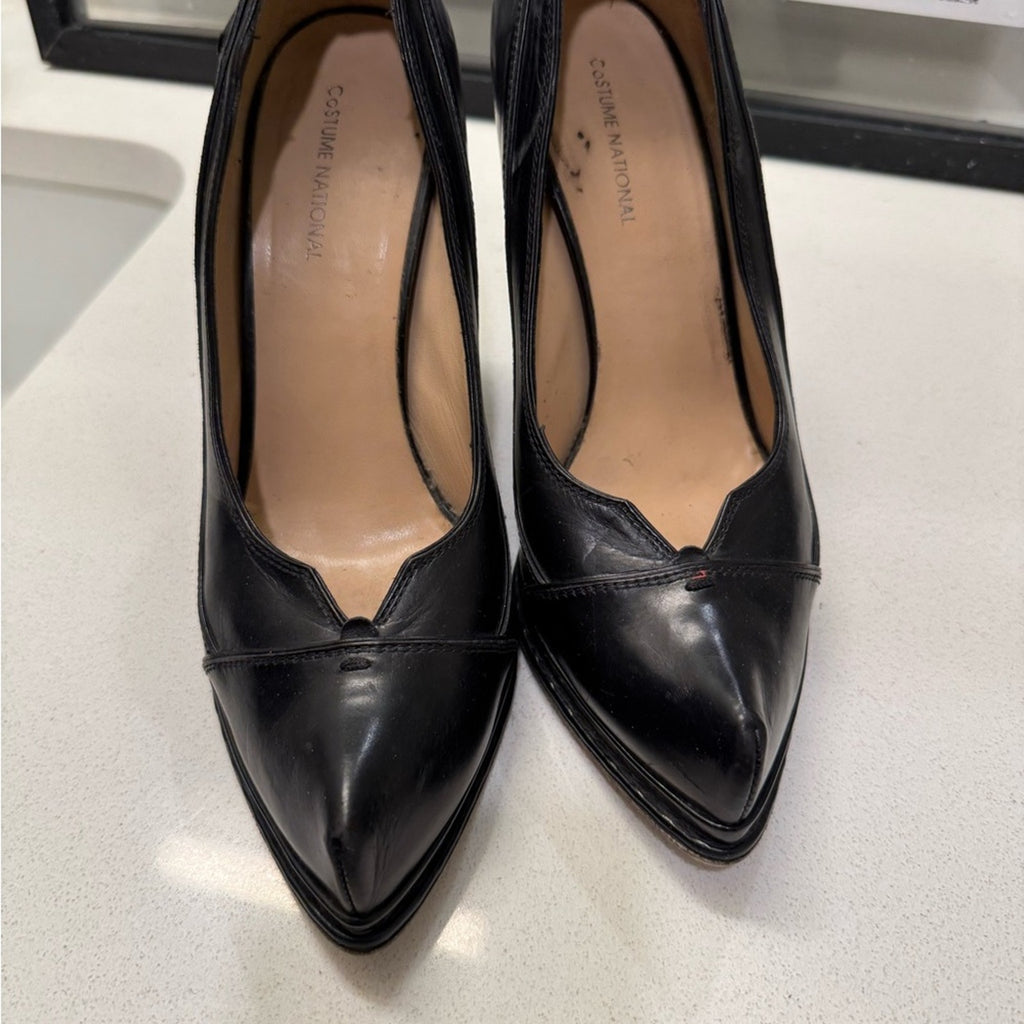 CNC Costume National Women's Black Leather Shoes Size 40, women’s 9.5
