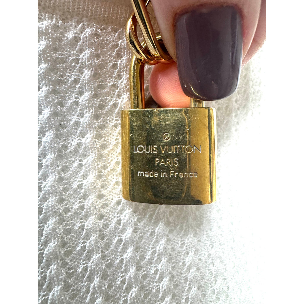 Louis Vuitton LV 301 Lock With Key on Gold Tone Unbranded Necklace
