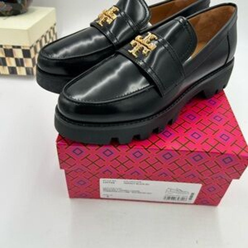 Women's Tory Burch Everly lug sole leather loafers size 8