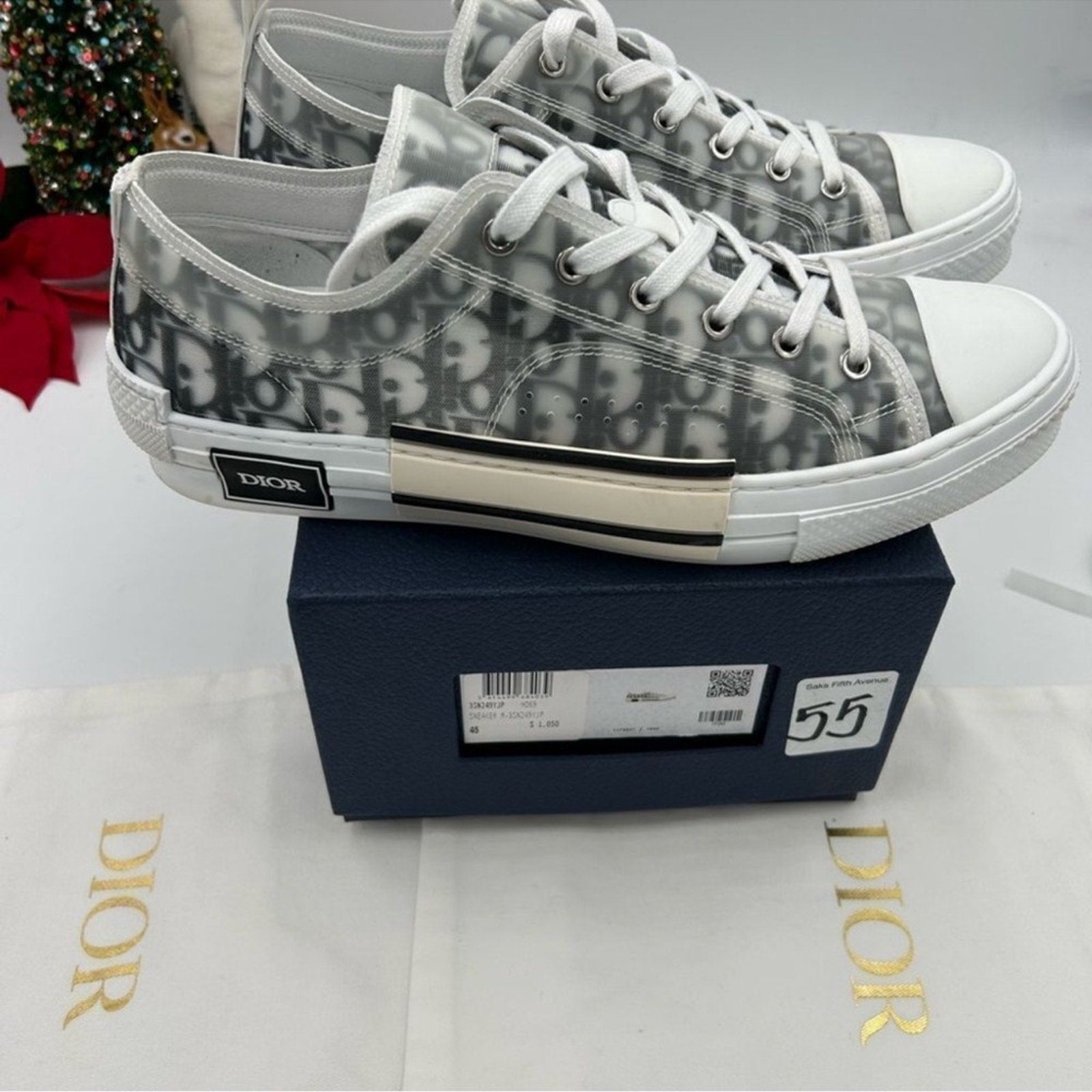 Men's Dior B 23 oblique low top sneakers size 45 made in Italy. PRISTINE