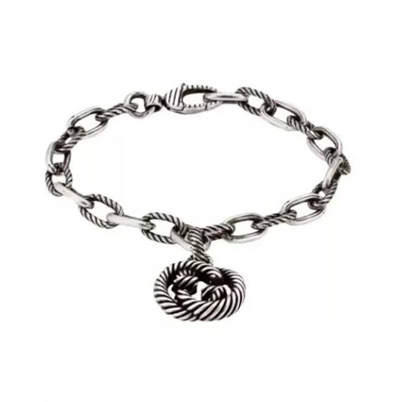 Women’s Gucci, interlocking G twisted charm sterling silver bracelet 925 Italy