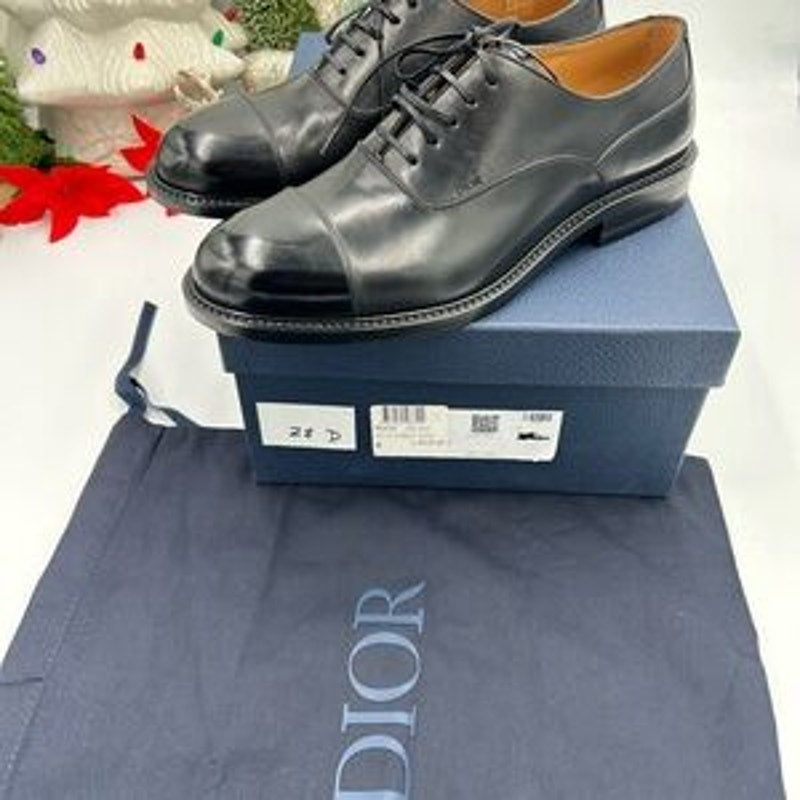 Dior Men's embassy, Black Leather Oxford Shoes size 42 made in Italy