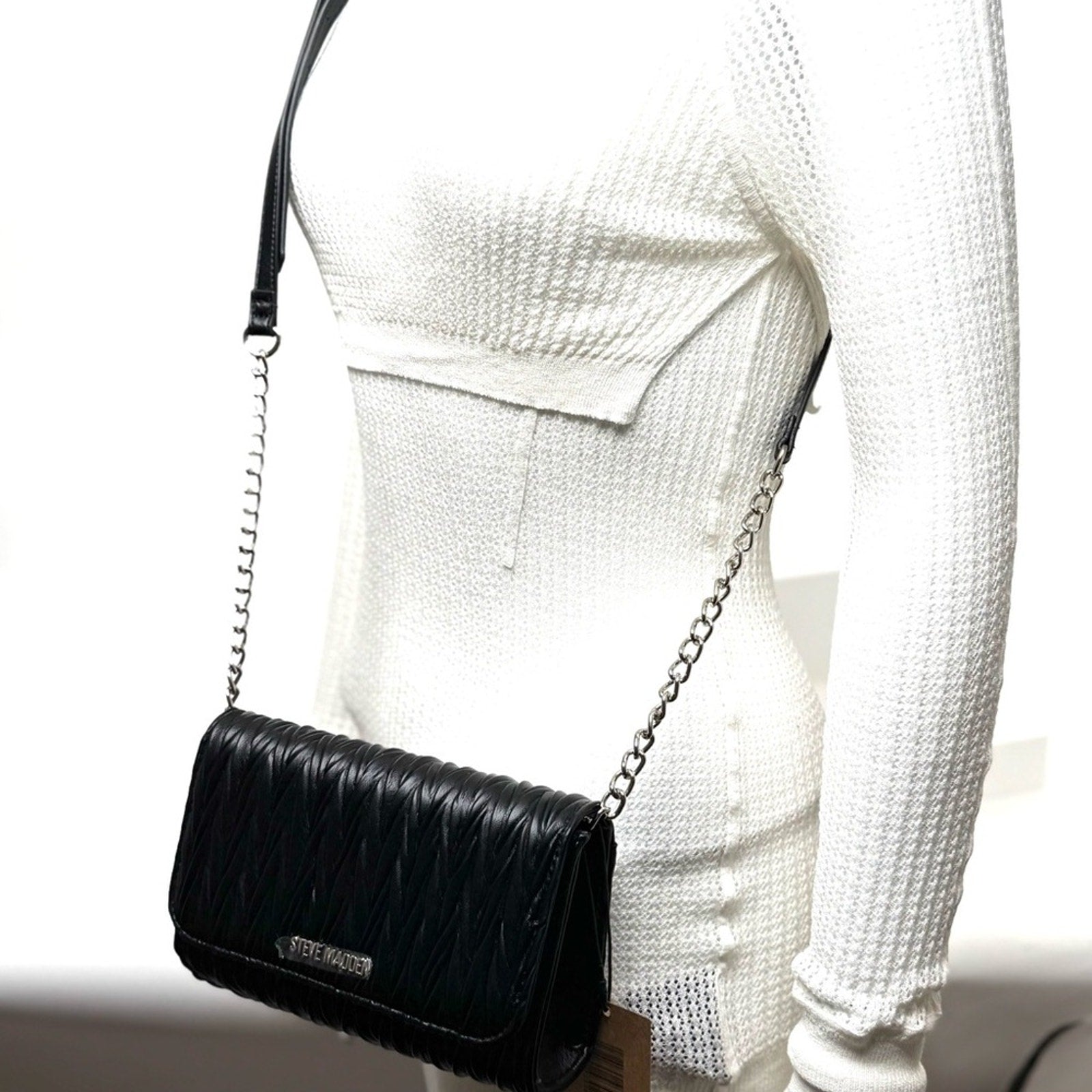 Steve Madden Black Matelasse bag