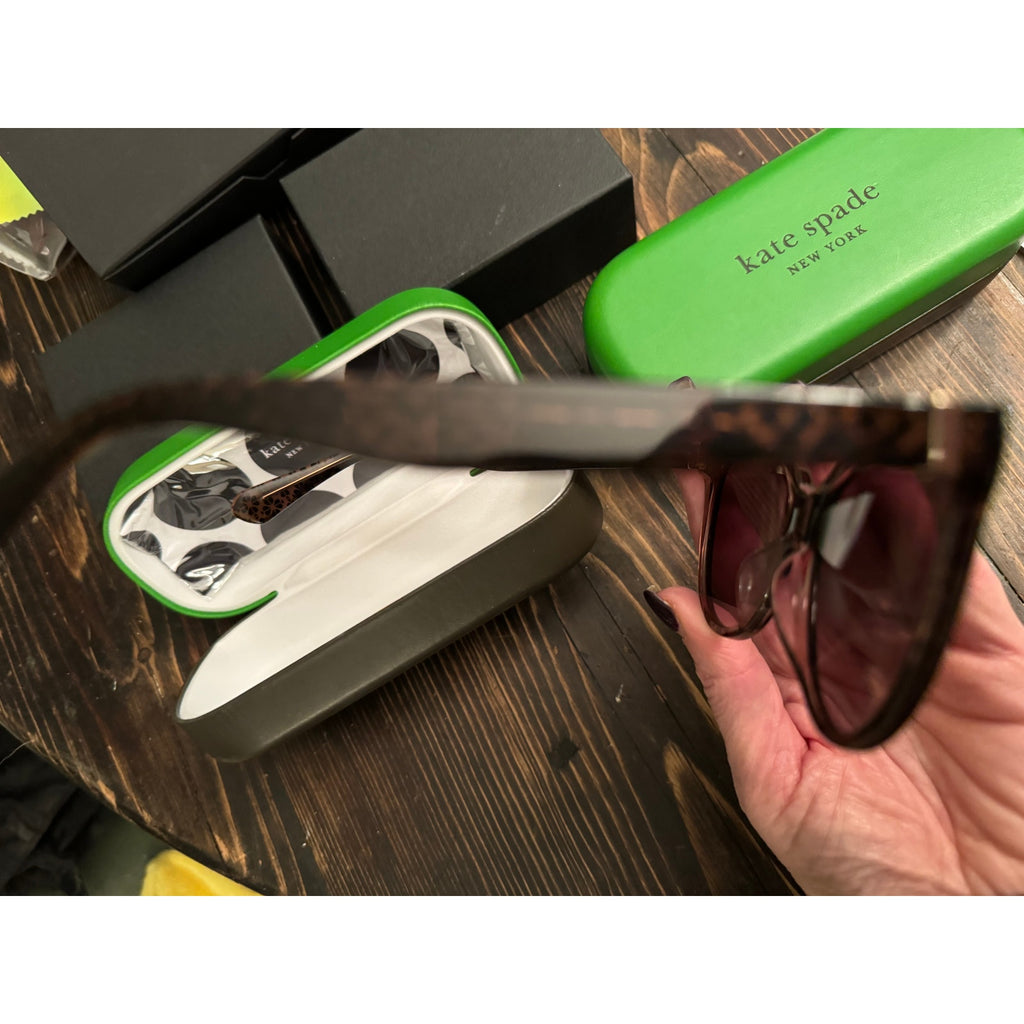 Kate Spade NWOT Brown Pattern 56mm Daesha Cat Eye Sunglasses