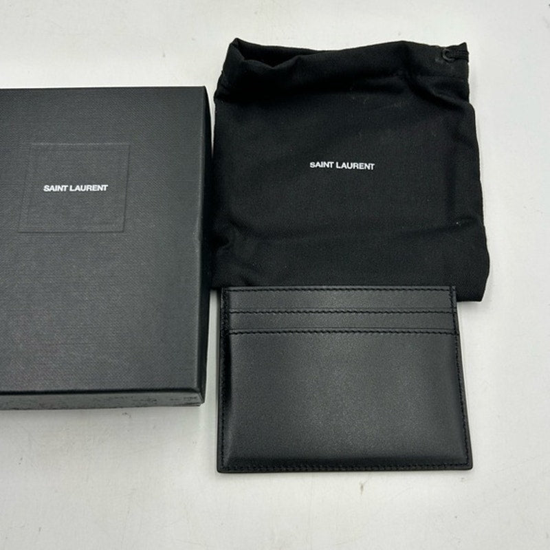 Saint Laurent Paris, credit card case in smooth black leather made in Italy