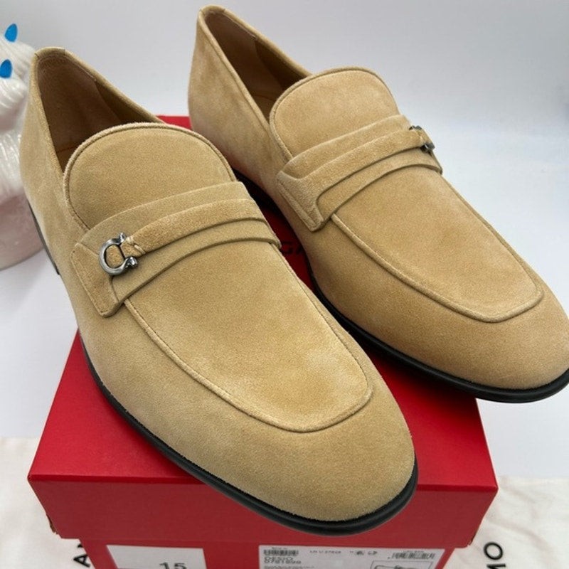 Men, Salvador, Ferragamo, desio suede loafers size 12 E made in Italy