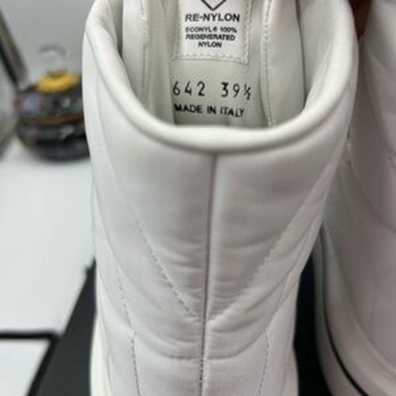 Women's Prada re-nylon leather hightop sneakers size 39.5 made in Italy