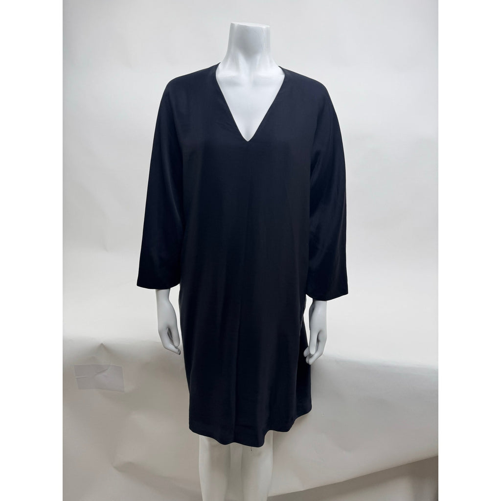 The Row Women's Black V-Neck Long Sleeve Sheath Dress Size M