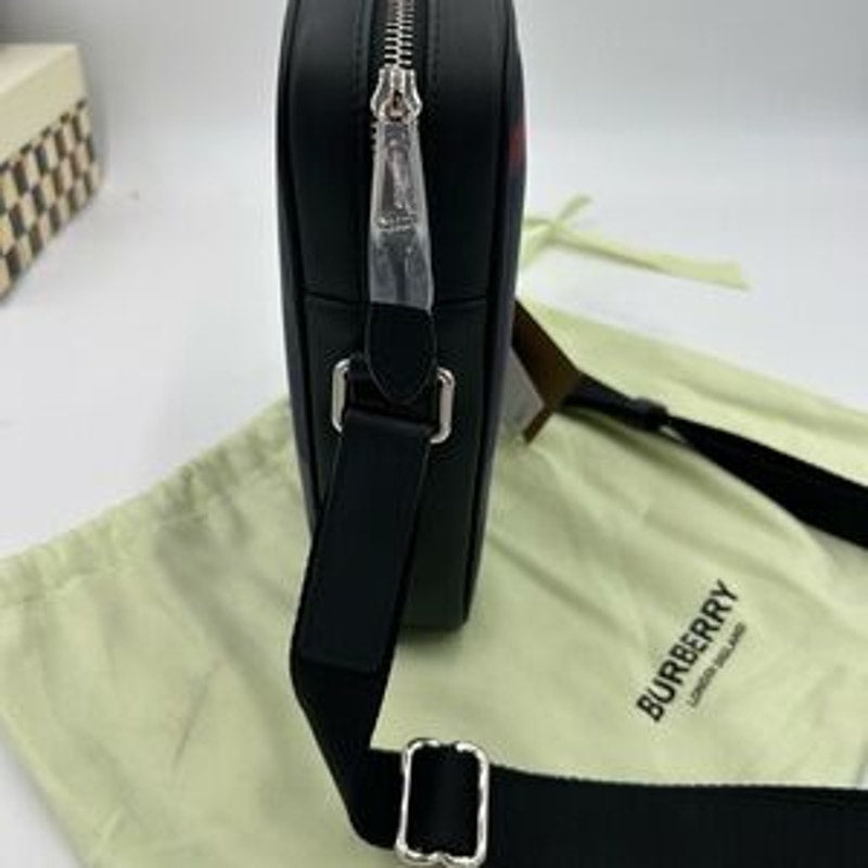Men's Burberry, paddy check messenger bag adjustable strap made in Italy